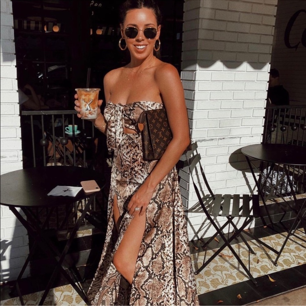 Lioness x Revolve Animal Snake Print Maxi Dress Party Festival women size XS